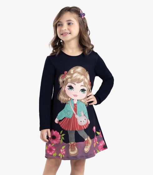 Imagem de Vestido infantil manga longa molecotton rovitex kids