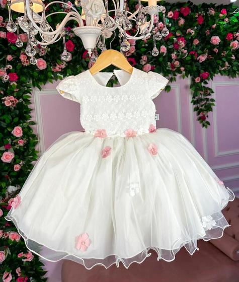 Imagem de Vestido infantil  Marie Off luxo Batizado Dama Casamento