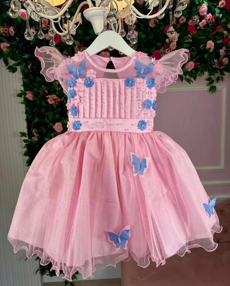 Imagem de Vestido Infantil Mary Kids Rosa Jardim Encantado Luxo