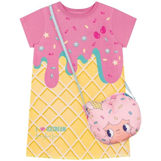 Imagem de Vestido Infantil Menina Bolsinha Bonequinha Roupa de Criança