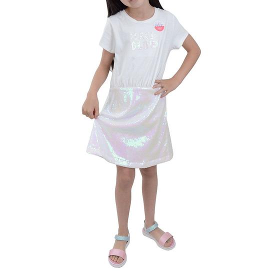 Imagem de Vestido Infantil Menina Brandili Paete Branco Off - 2589