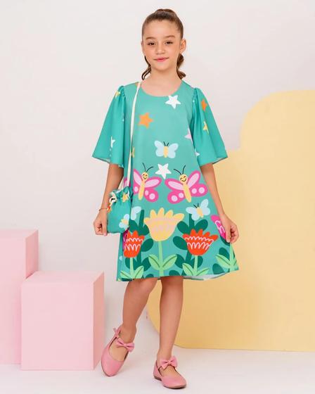 Imagem de Vestido Infantil Menina com Bolsinha