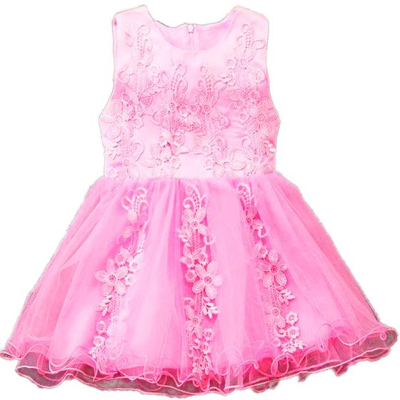 Imagem de Vestido Infantil Menina Festa Casamento Tule bordado