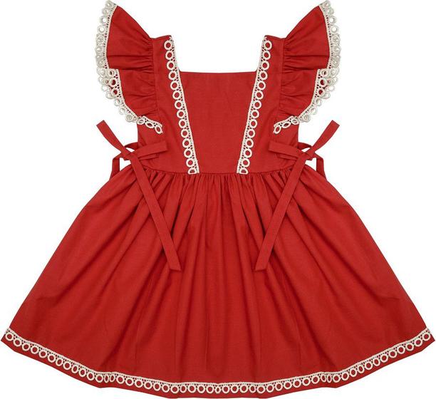 Imagem de Vestido Infantil Menina Festa Natal Vermelho Papilloo