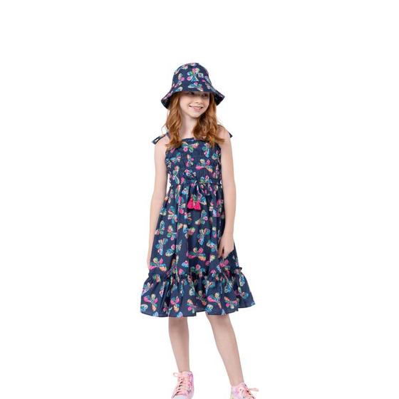 Imagem de Vestido Infantil Midi Tricoline Luxo Chic 851122