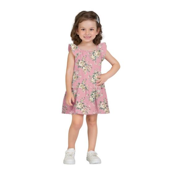 Imagem de Vestido Infantil Milon em Cotton Estampa Floral Rosa