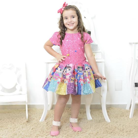 Imagem de Vestido infantil mínis bonecas Lol surprise glitter confete - smart