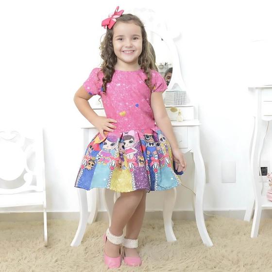 Imagem de Vestido infantil mínis bonecas Lol surprise glitter confete - smart