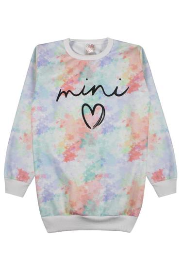 Imagem de Vestido Infantil Moletom Inverno Tie Dye Mini Coração