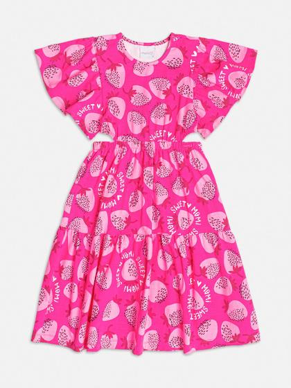 Imagem de Vestido Infantil Momi Verão Rosa Pink Morangos