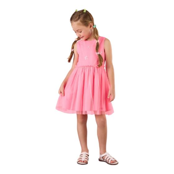 Imagem de Vestido infantil mon sucré rosa ballet estrelas 3125218