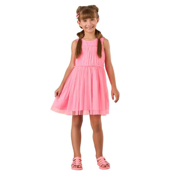 Imagem de Vestido infantil mon sucré tule rosa chiclete 3125400