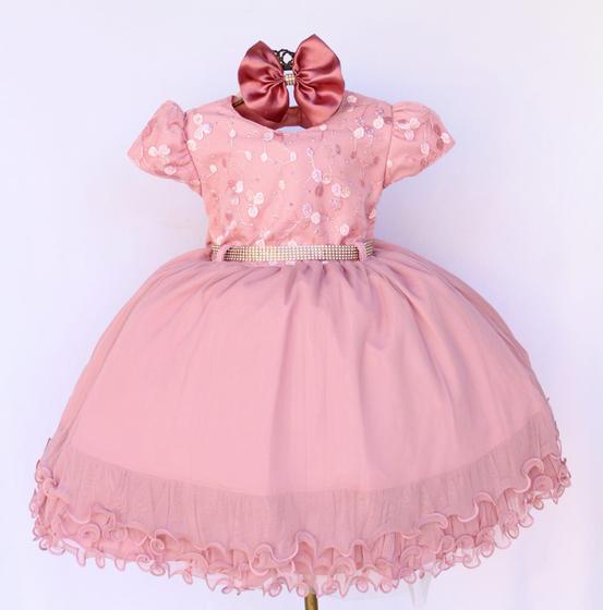 Imagem de Vestido Infantil Para Festa Luxo Daminha Casamento Super Oferta E Tiara