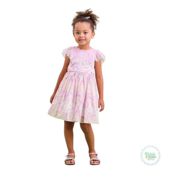 Imagem de Vestido Infantil Petit Cherie com Babado em Tule e Estampa