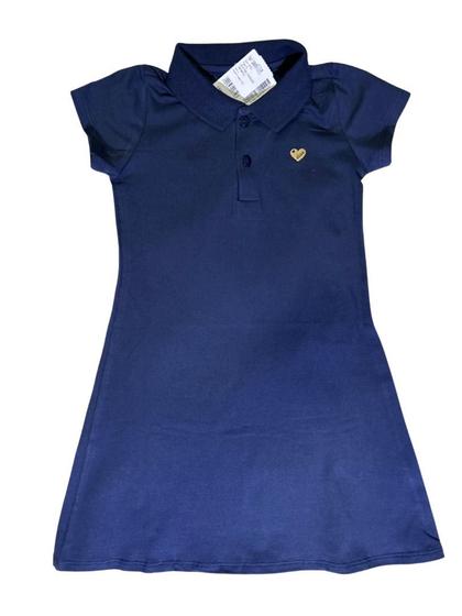 Imagem de Vestido Infantil Polo Básico Elian TAM 6 Azul marinho