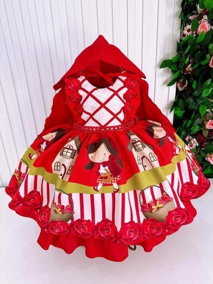 Imagem de Vestido infantil Princesa  Chapeuzinho Vermelho c/ capa