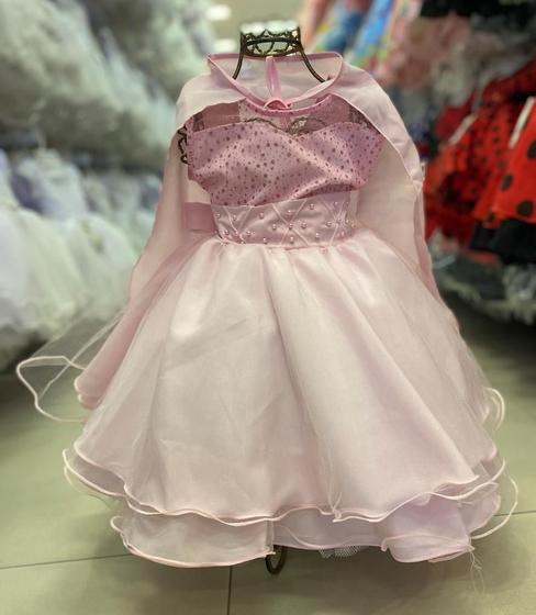 Imagem de Vestido Infantil Princesa Chuva De Amor Cinderela Rosa Com Brilho