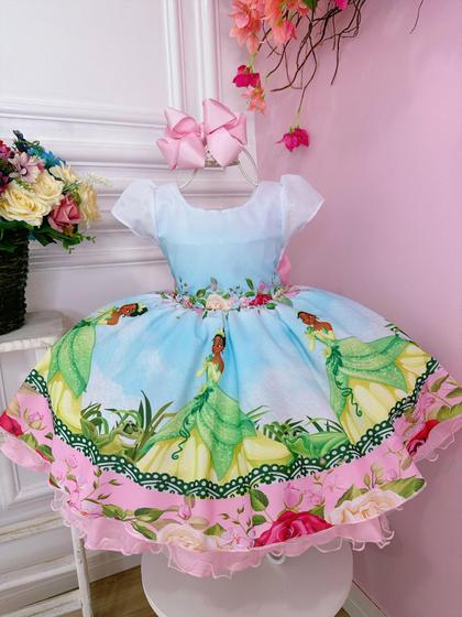 Imagem de Vestido Infantil Princesa Tiana e o Sapo no Bosque Super luxo festa RO4182AZ