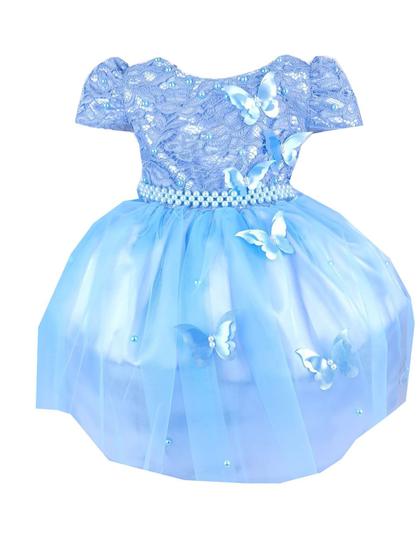 Vestido Infantil Realeza Azul Borboletas Jardim Encantado Festa 1 A 3 Anos  Luxo - Baby's - Vestido Infantil - Magazine Luiza