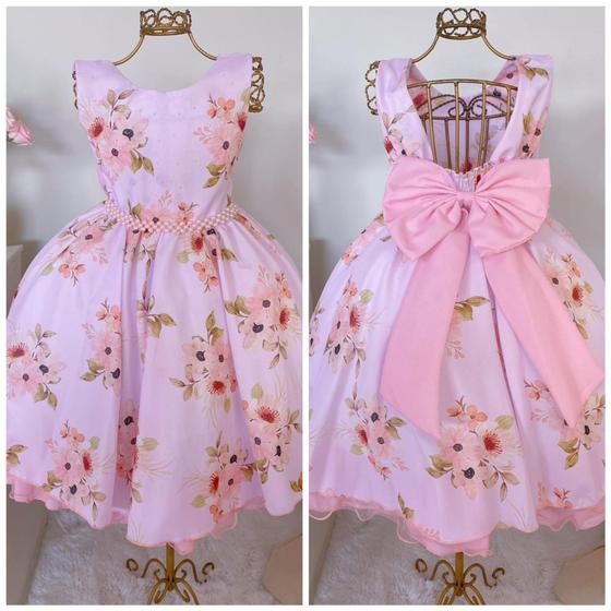 Imagem de Vestido infantil Rosa Floral casamento, aniversário, daminha