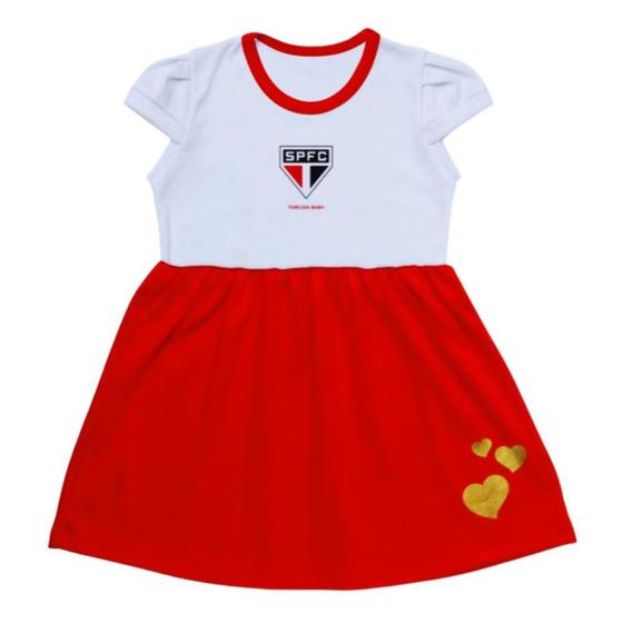 Imagem de Vestido Infantil São Paulo Canelado Torcida Baby