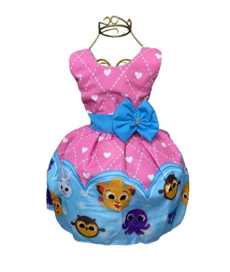 Imagem de Vestido Infantil Temático BOLOFOFO Princesas Aniversários e Festas.