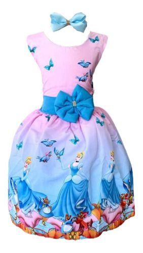 Imagem de Vestido Infantil Temático Cinderela Cindi Luxo Regata