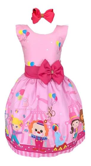 Imagem de Vestido Infantil Temático Circo Palhaço E Balões