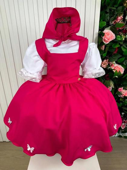 Imagem de Vestido infantil Tematico Masha Macha Pink c/ capuz