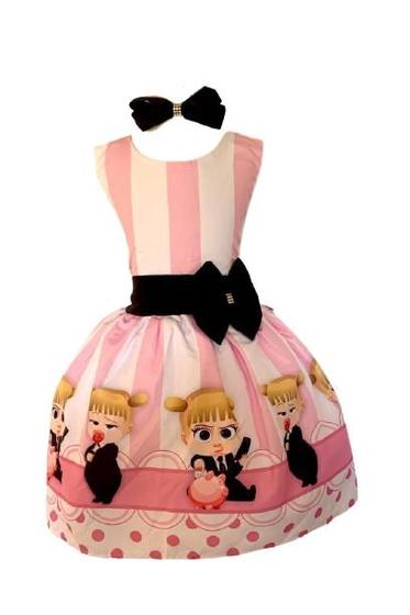 Imagem de Vestido Infantil Temático Poderosa Chefinha Luxo