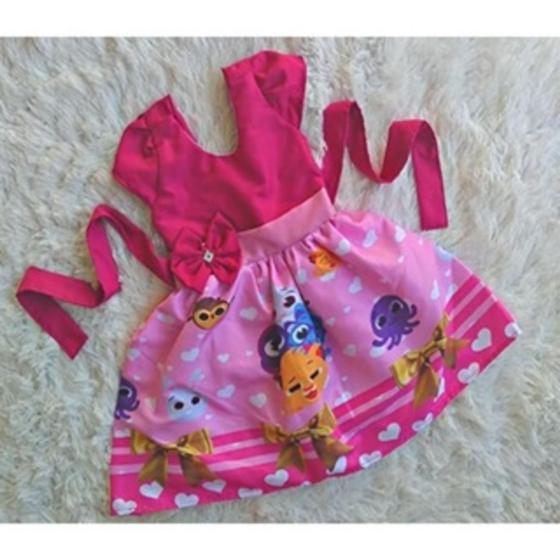 Imagem de Vestido Infantil Temático Simples Bolofofo Rosa