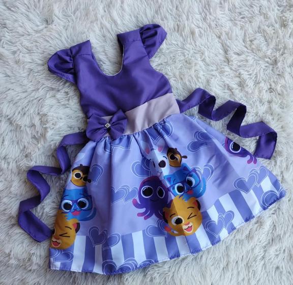 Imagem de Vestido Infantil Temático Simples Bolofofo Roxo RF02