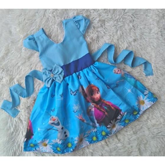 Imagem de Vestido Infantil Temático Simples Frozen