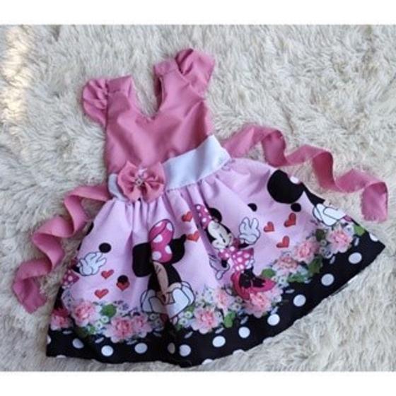 Imagem de Vestido Infantil Temático Simples Minnie Rosa RF02