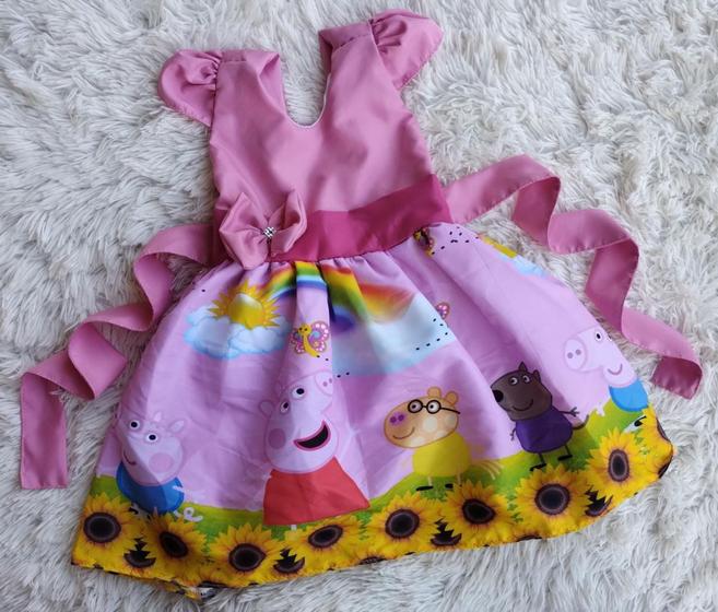 Imagem de Vestido Infantil Temático Simples Pepa (Girassol)