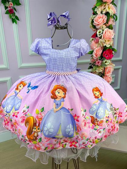 Imagem de Vestido Infantil Temáticos Princesa Sofia Lilas - Envio Já