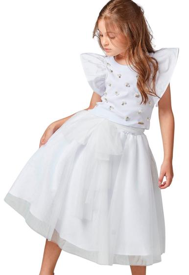 Imagem de Vestido Infantil Tule Branco Luluzinha