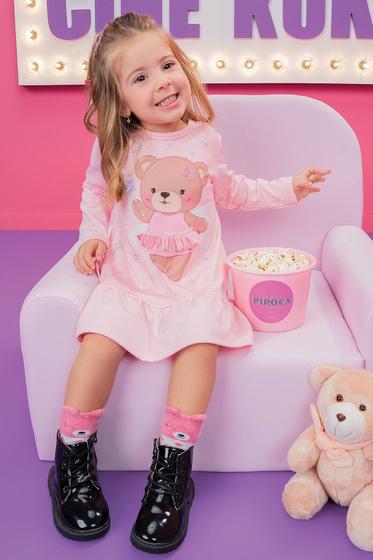 Imagem de Vestido Infantil Ursos Estampado Kukiê