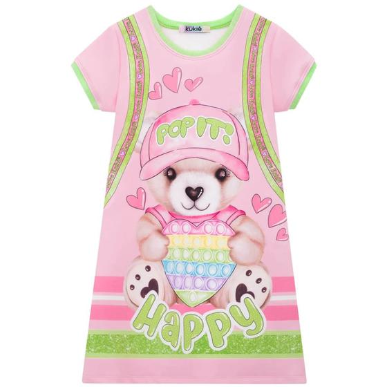 Imagem de Vestido Infantil Verão Em Fly Tech Pop It Tam 2 a 14 - Kukiê