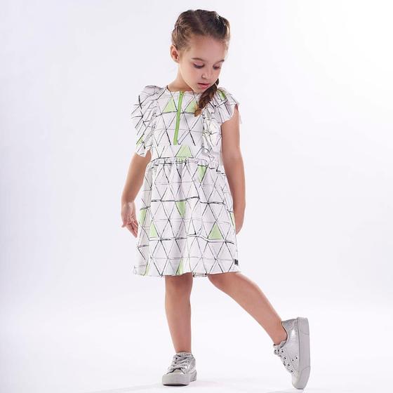 Imagem de Vestido Infantil Verão Jacquard Estampado Tam 2 a 4 - Kiki Xodó