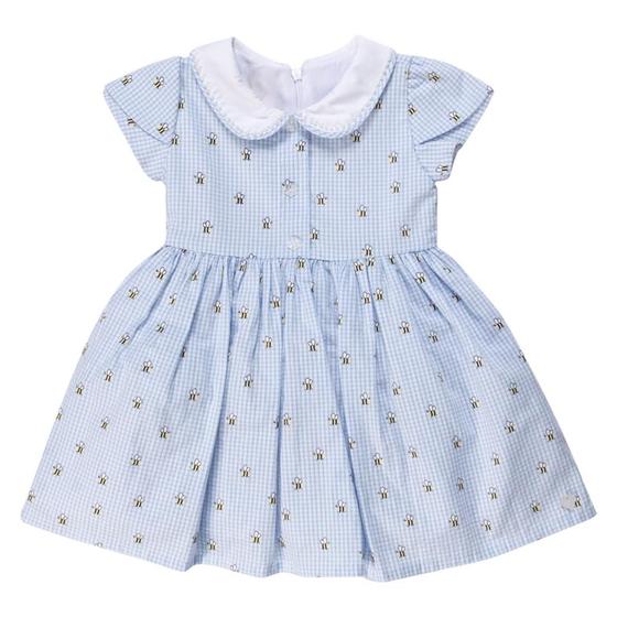 Imagem de Vestido Infantil Xadrez Abelhinhas