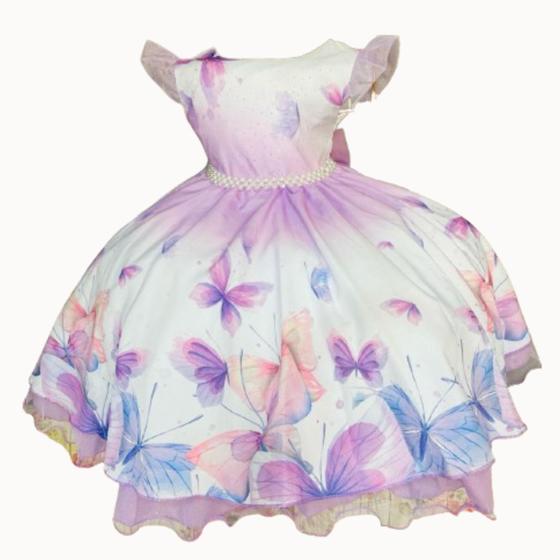 Imagem de Vestido isabela encanto borboleta lilas flores  aniversario 5153