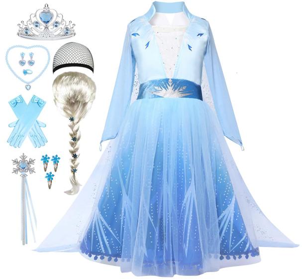 Imagem de Vestido iTVTi Elsa Snow Princess azul para meninas 3-4T