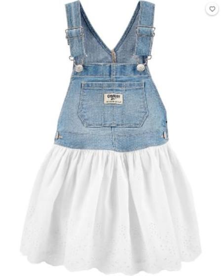 Imagem de Vestido Jardineira Jeans e Malha OSHKOSH - Menina