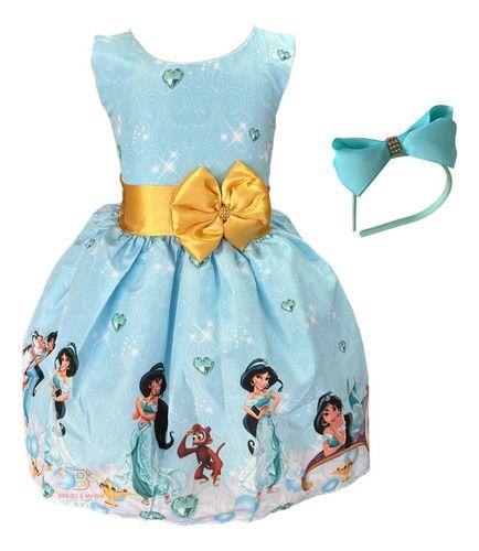 Imagem de Vestido Jasmine Princesa Aladim Fantasia Aniversário Luxo