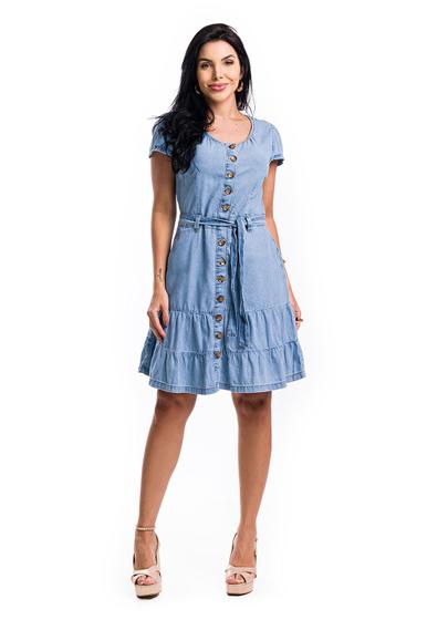 Imagem de Vestido Jeans Comprido Com Manguinha