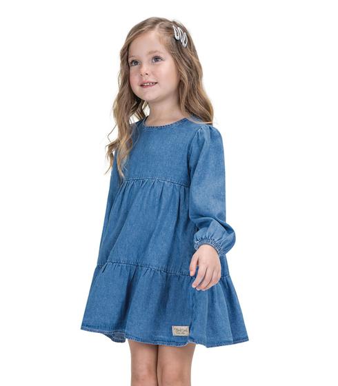 Imagem de Vestido Jeans Infantil Manga Longa Trick Nick Azul