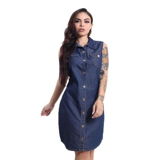 Vestido Jeans Sem licra Plus Size Curto 38 ao 50 2 Menor preço em Vestido Jeans Sem licra Plus Size Curto 38 ao 50 2