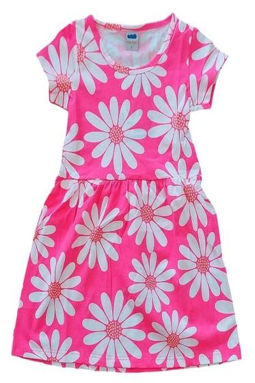 Imagem de Vestido Juvenil Menina Meia Malha Maxi Flower Rosa Neon