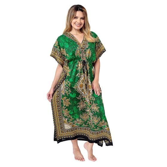 Vestido Kaftan Longa Feminino Moda Hippie Boho Ajustável Plus Size Menor preço em Vestido Kaftan Longa Feminino Moda Hippie Boho Ajustável Plus Size